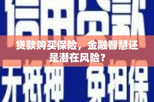 雁江贷款购买保险，金融智慧还是潜在风险？