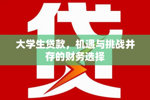 雁江大学生贷款，机遇与挑战并存的财务选择
