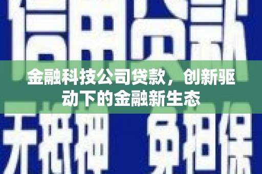 雁江金融科技公司贷款，创新驱动下的金融新生态