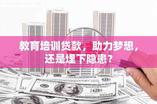 雁江教育培训贷款，助力梦想，还是埋下隐患？