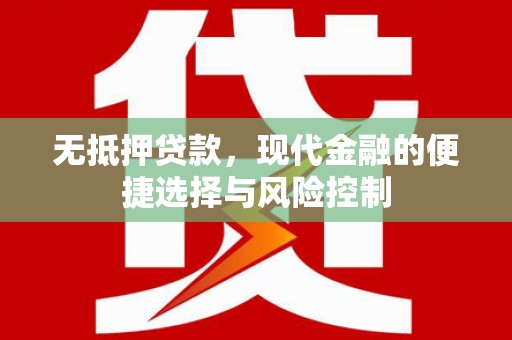 雁江无抵押贷款，现代金融的便捷选择与风险控制