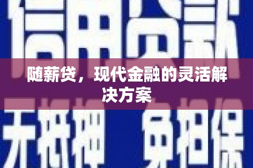 雁江随薪贷，现代金融的灵活解决方案