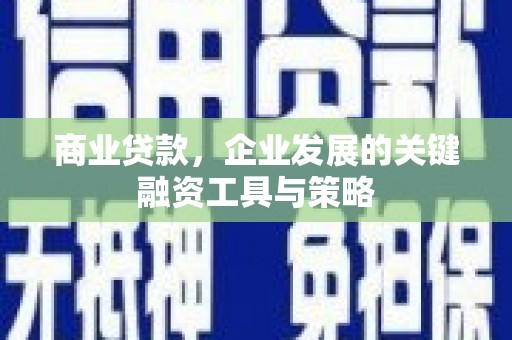 雁江商业贷款，企业发展的关键融资工具与策略