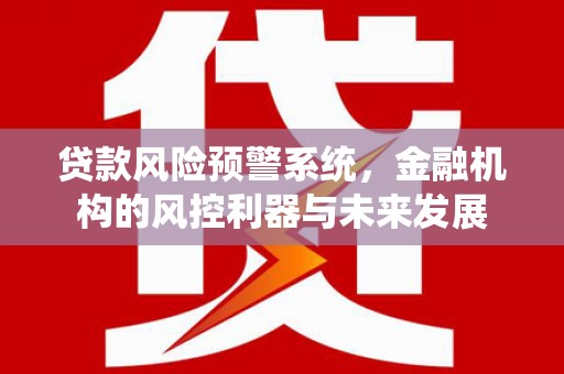雁江贷款风险预警系统，金融机构的风控利器与未来发展