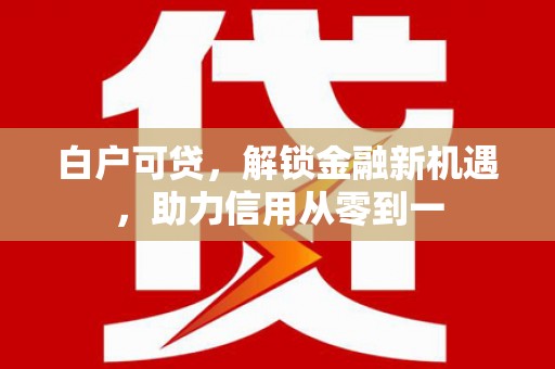 雁江白户可贷，解锁金融新机遇，助力信用从零到一