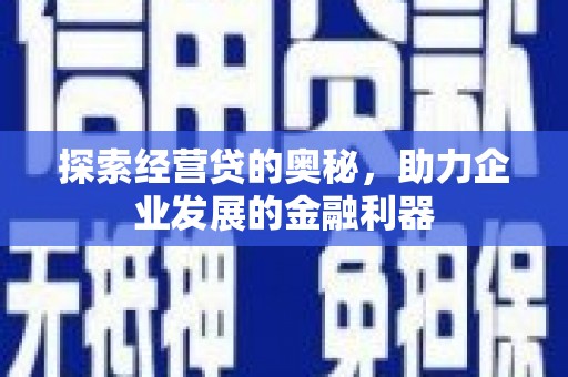 雁江探索经营贷的奥秘，助力企业发展的金融利器