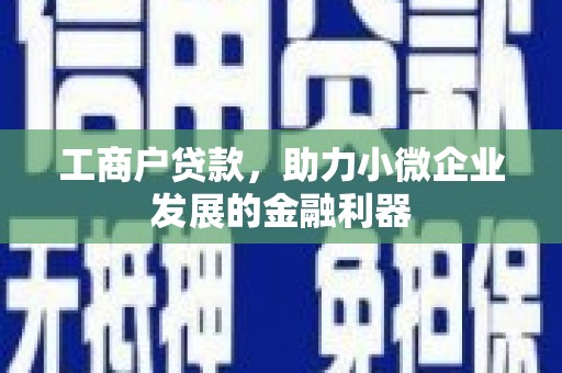 雁江工商户贷款，助力小微企业发展的金融利器