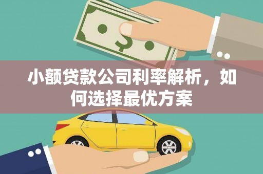雁江小额贷款公司利率解析，如何选择最优方案