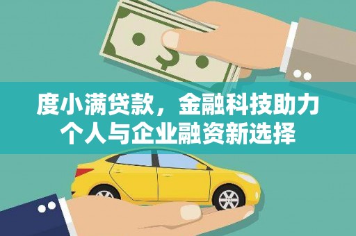 雁江度小满贷款，金融科技助力个人与企业融资新选择