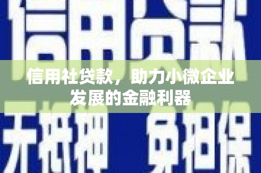 雁江信用社贷款，助力小微企业发展的金融利器