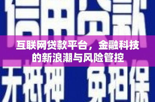 雁江互联网贷款平台，金融科技的新浪潮与风险管控