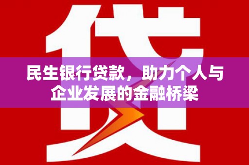 雁江民生银行贷款，助力个人与企业发展的金融桥梁
