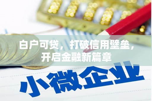 雁江白户可贷，打破信用壁垒，开启金融新篇章