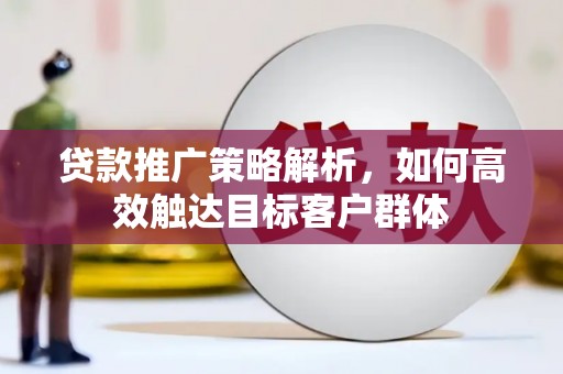 雁江贷款推广策略解析，如何高效触达目标客户群体