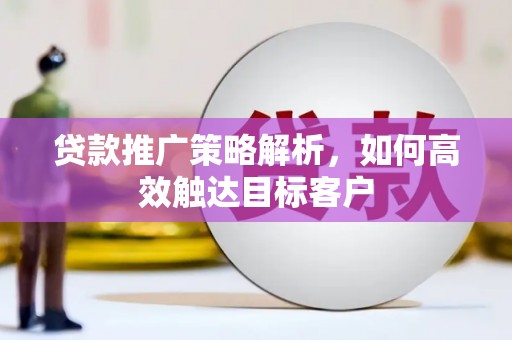 雁江贷款推广策略解析，如何高效触达目标客户