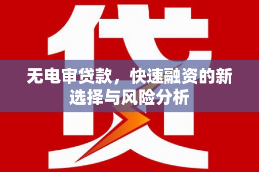 雁江无电审贷款，快速融资的新选择与风险分析