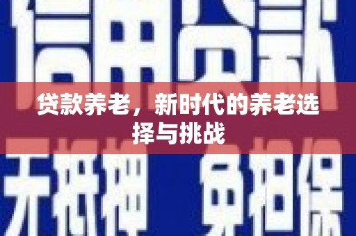 雁江贷款养老，新时代的养老选择与挑战