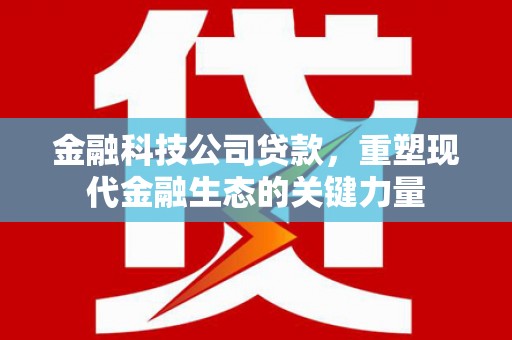 雁江金融科技公司贷款，重塑现代金融生态的关键力量