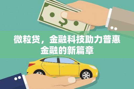 雁江微粒贷，金融科技助力普惠金融的新篇章