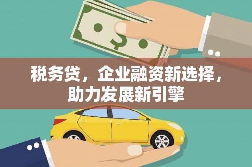 雁江税务贷，企业融资新选择，助力发展新引擎