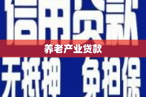 雁江养老产业贷款