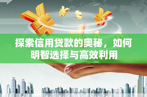 雁江探索信用贷款的奥秘，如何明智选择与高效利用