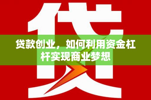 雁江贷款创业，如何利用资金杠杆实现商业梦想